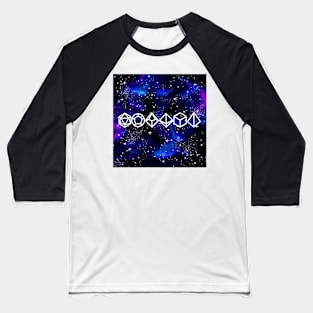 DnD Polyhedral Dice Galaxy - Deep Space Baseball T-Shirt